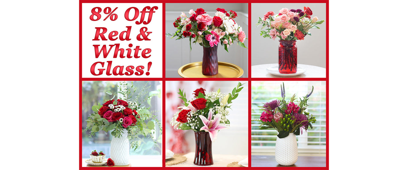 8% Off Red & White Glass! (Online Orders Only)