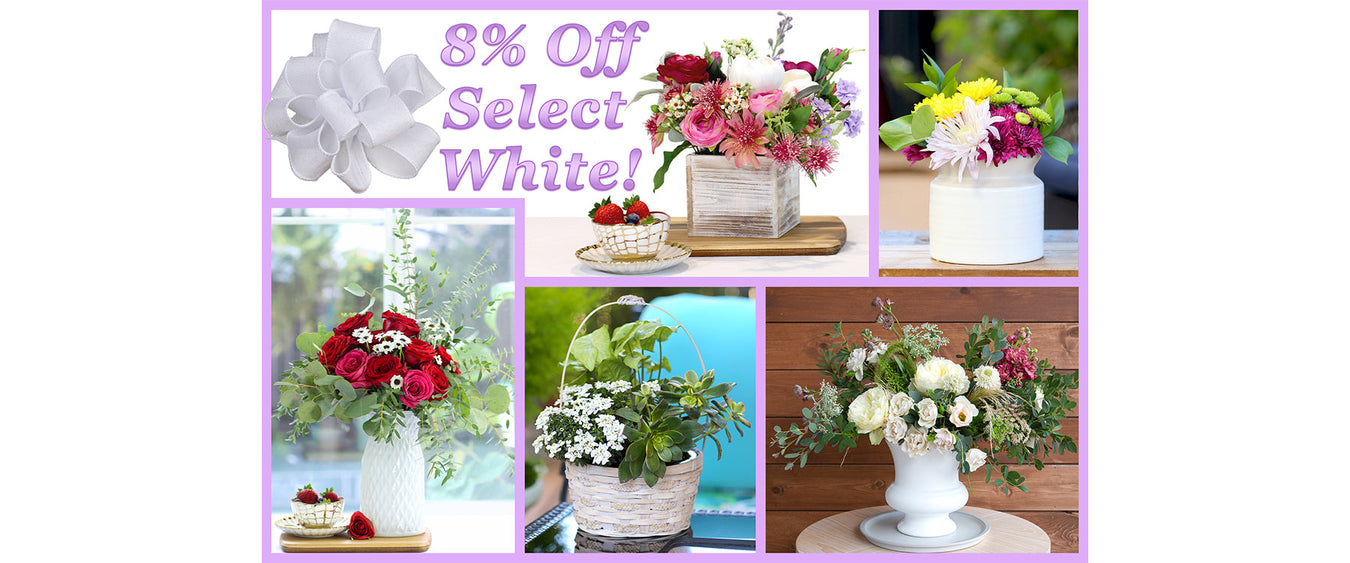 8% Off Select White! (Online Orders Only)