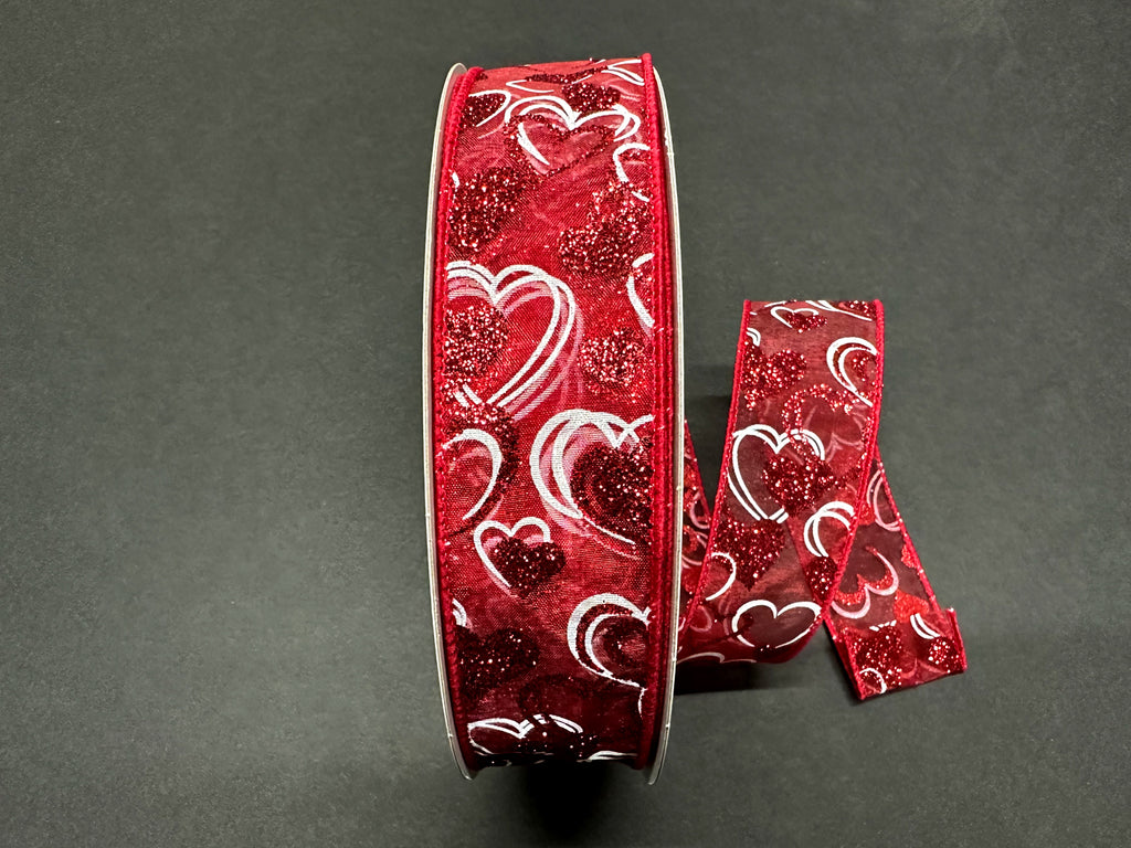 Valentine Ribbon Wired Anabelle #9 Red x 50 Yds - Potomac Floral Wholesale