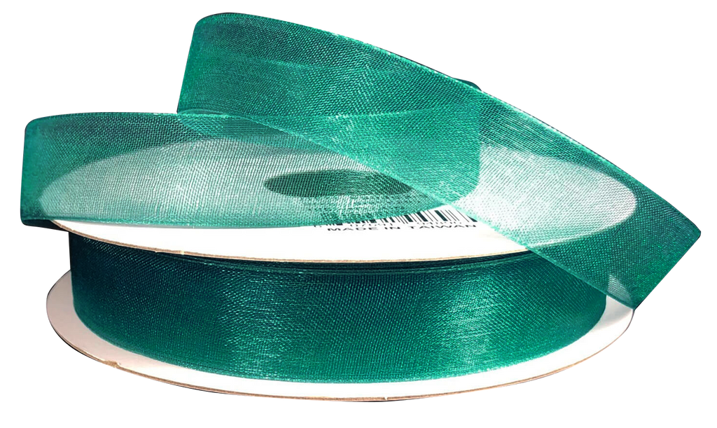 Emerald Green Sheer Organza Ribbon, 7/8x100 Yards